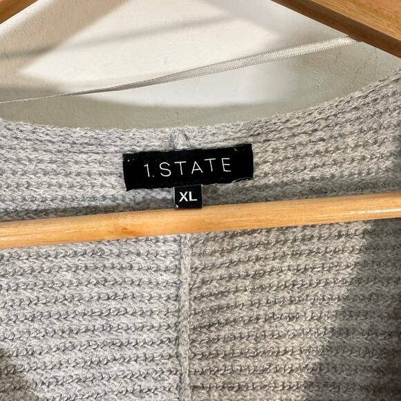 1. STATE v neck bubble sleeve grey sweater woman’s size XL neutral capsule - Picture 4 of 10